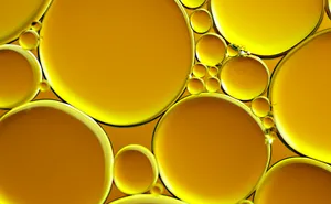 Yellow Aesthetic Laptop Bubbles Wallpaper