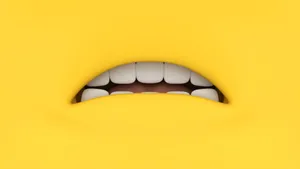 Yellow Aesthetic Laptop Minion Mouth Wallpaper