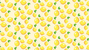Yellow Aesthetic Lemon Art Pattern Wallpaper