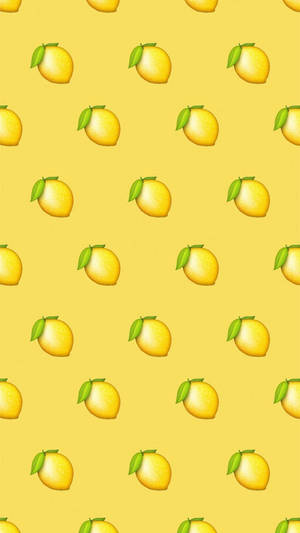 Yellow Aesthetic Lemon Pattern Wallpaper