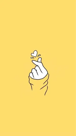 Yellow Aesthetic Phone Hand Heart Wallpaper