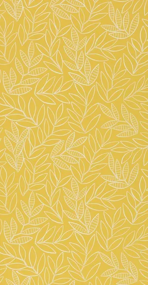 Yellow Aesthetic Phone Leaf Pattern Wallpaper