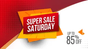 Yellow And Red Super Saturday Sale Wallpaper