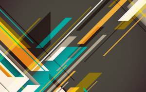 Yellow And Teal Abstract Presentation Wallpaper