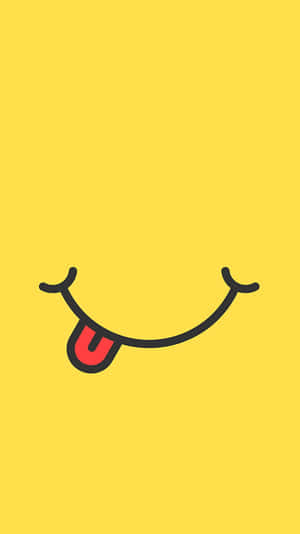 Yellow Cartoon Tongue Out Wallpaper