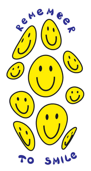 Yellow Circle With Happy Smile Wallpaper