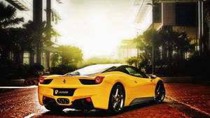 Yellow City Ferrari Wallpaper
