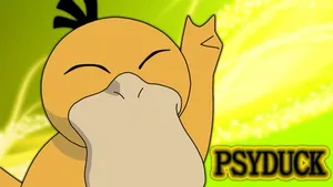 Yellow Green Psyduck Art Wallpaper