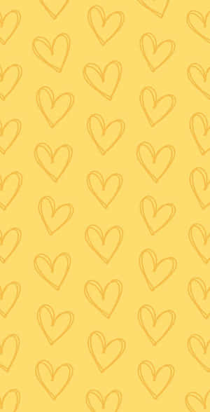 Yellow Hearts On A Yellow Background Wallpaper