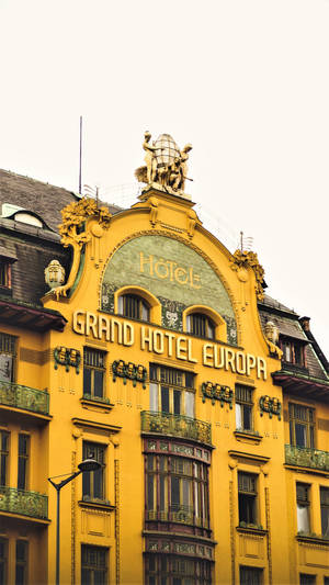 Yellow Hotel Czech Republic Wallpaper