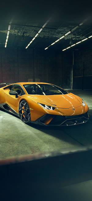 Yellow Lamborghini Huracan Iphone Car Wallpaper