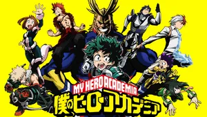 Yellow My Hero Academia Logo Wallpaper