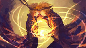 Yellow Naruto Butting Heads Wallpaper