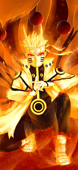 Yellow Naruto In White Cloak Wallpaper