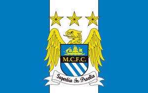 Yellow On Blue Manchester City Logo Wallpaper