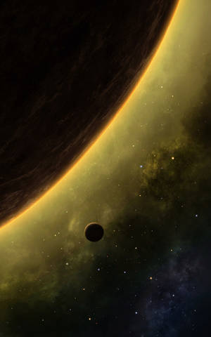 Yellow Outer Space Wallpaper