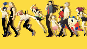 Yellow Persona 4 Characters With Ryotaro Wallpaper