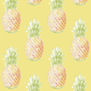 Yellow Pineapple Prints Wallpaper