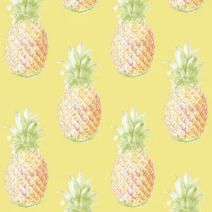 Yellow Pineapple Prints Wallpaper