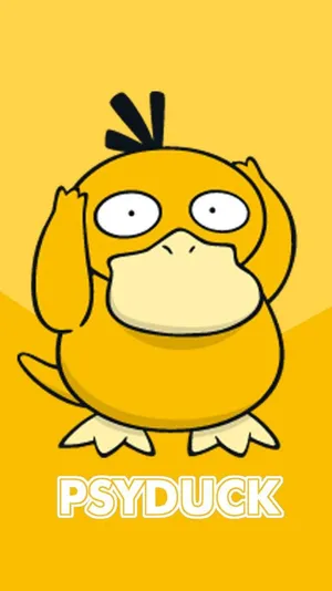 Yellow Psyduck Phone Wallpaper
