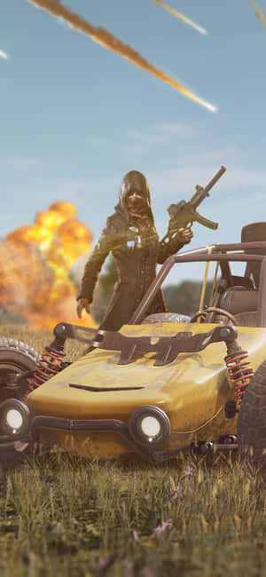 Yellow Race Car Pubg Iphone Wallpaper