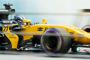 Yellow Race Car Wallpaper