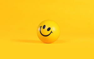 Yellow Smiley Ball 3d Android Phone Wallpaper