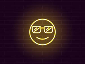 Yellow Sunglasses Neon Smile Wallpaper