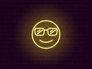 Yellow Sunglasses Neon Smile Wallpaper