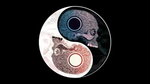 Yin Yang 4k Black And White Human Skulls Wallpaper