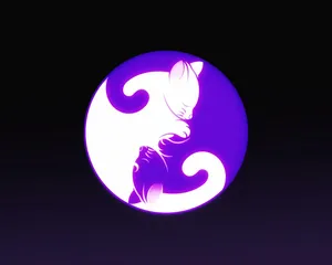 Yin Yang 4k White And Purple Cats Wallpaper