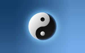Yin Yang Symbol 4k On Blue Gradient Wallpaper