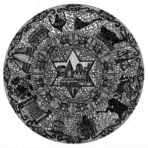 Yom Kippur Circular Pattern Wallpaper