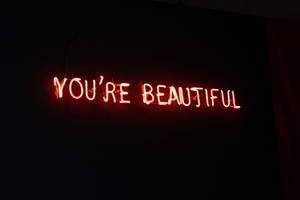 You Are Beautiful Neon Light Wallpaper