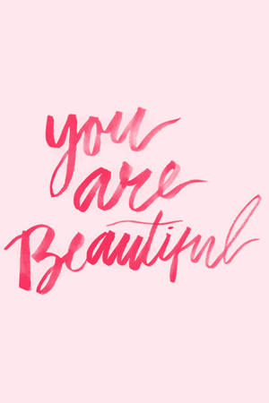 You Are Beautiful Red Quote Wallpaper