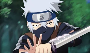 Young Kakashi Hatake Wearing His Signature Headband. Wallpaper