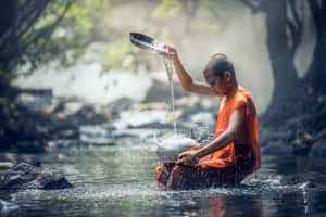 Young Monk Of Mindfulness Wallpaper