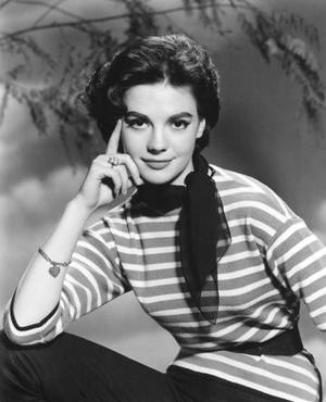 Young Natalie Wood In A Classic Striped Shirt Wallpaper