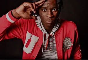 Young Thug In Red Jacket Wallpaper