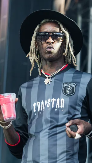 Young Thug With Hat Phone Wallpaper