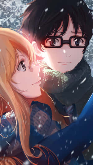 Your Lie In April Iphone Kōsei Kaori Close Up Pictures Wallpaper