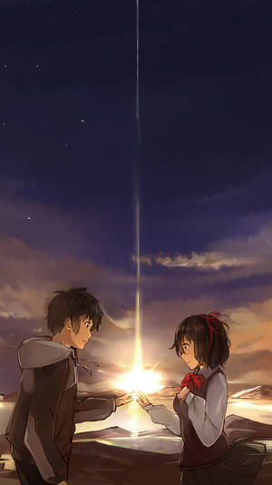 Your Name Iphone Holding Light Hands Wallpaper