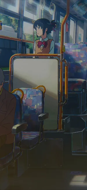 Your Name Iphone Mitsuha Bus Wallpaper
