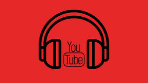 Youtube Logo Between Headphones Wallpaper