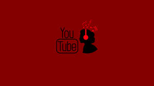 Youtube Logo With Person Listening To Music Wallpaper