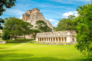 Yucatan Pyramid Magician Wallpaper