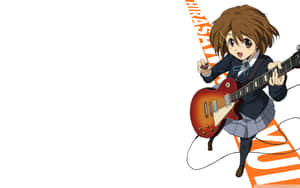 Yui Hirasawa Rocking Her Electric Guitar Wallpaper