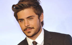 Zac Efron With Mustache Wallpaper