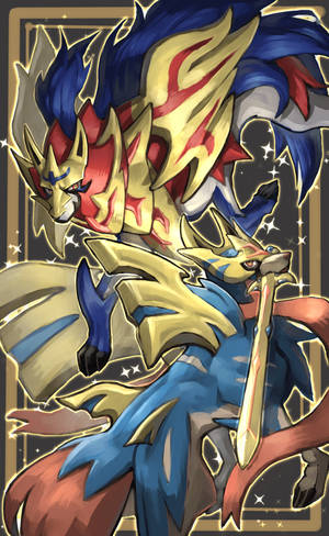 Zamazenta Drawing Black And Gold Wallpaper