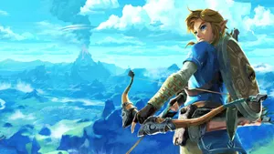 Zelda Botw Link Drawing His Bow Wallpaper